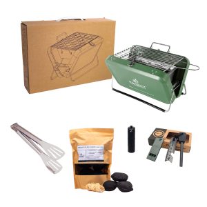 Barbacoa portátil carbón con accesorios (Super Kit)